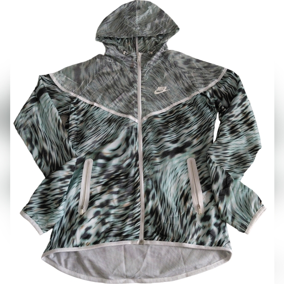 Nike Small Windbreaker Animal Print Full Zip Hooded Jacket - Picture 1 of 16